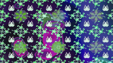 Raster illüstrasyonundaki çiçek desenli çizim. Mavi renkli çiçekler. Renkli Bahar Teması eskiz kalıbı. Düz Çiçek Elementleri Tasarımı.