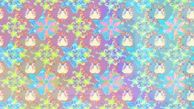 Çiçek deseni. Raster illüstrasyonu. Chichi 'nin kumaş kalıbını çiz. Renkli Bahar Teması eskiz kalıbı. Düz Çiçek Elementleri Tasarımı.