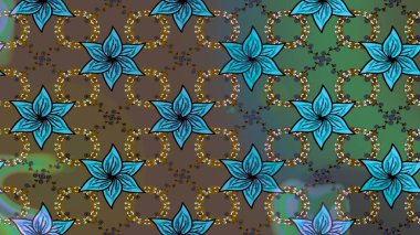 Çiçek deseni. Raster illüstrasyonu. Chichi 'nin kumaş kalıbını çiz. Renkli Bahar Teması eskiz kalıbı. Düz Çiçek Elementleri Tasarımı.