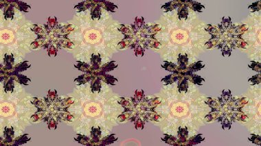 Bej renkli etnik çiçekli zarif eskiz deseni. Raster Çiçek İllüstrasyonu güzel tekstil..