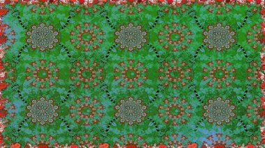 Tişörtsüz arka plan deseni. Tropik çiçekler. Yeşil renkte çiçekler.