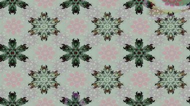 Raster illüstrasyonundaki çiçek desenli çizim. Güzel kumaş deseni. Renkli Bahar Teması eskiz kalıbı. Düz Çiçek Elementleri Tasarımı.