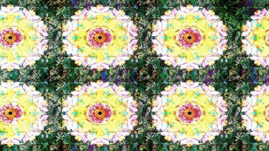 Küçük çiçekteki sevimli çiçek deseni. Yeşil renkte çiçekler.