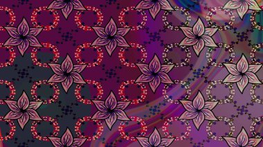 Raster illüstrasyonundaki çiçek desenli çizim. Suluboya tarzında mor renkte çiçekler.