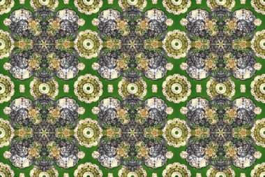 Barok tarzında kusursuz bir doğulu süsü. Altın elementler gri ve yeşil renklerde. Geleneksel klasik raster altın pürüzsüz desen.