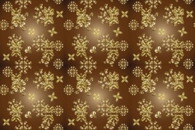 Kahverengi, nötr ve bej renklerde altın elementler. Barok tarzında kusursuz bir doğulu süsü. Geleneksel klasik raster altın pürüzsüz desen.