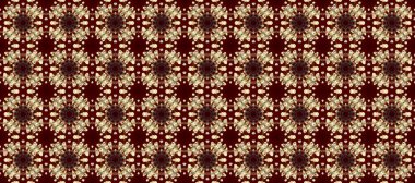 Şam, tasarım için kusursuz desen. Kahverengi, bej ve kırmızı renklerde altın elementlerle pürüzsüz desen.