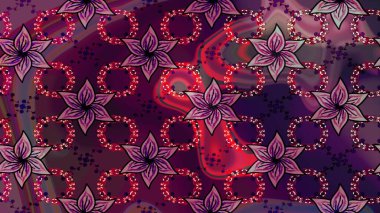 Raster suluboya çiçek deseni, narin çiçekler, mor çiçekler, tebrik kartı şablonu. Güzel kumaş deseni.