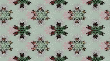 Kar tanesi rengarenk desen. Kar taneleri deseni. Raster illüstrasyonu. Raster kar taneleri arka planda. Soyut kar taneleri arkaplanda izole edilmiş düz tasarım.