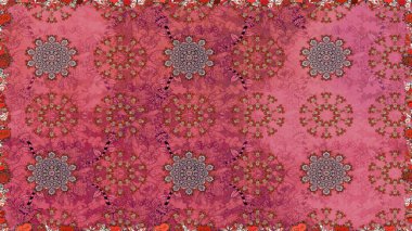 Sevimli çiçek raster deseni. Pembe renkli çiçekler. Kusursuz Renksiz Bahar Temalı Kusursuz Arkaplan. Düz Çiçek Elementleri Tasarımı.