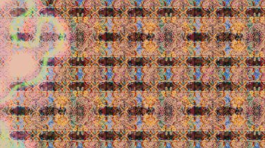 Çiçek ve yapraklı karalama şeklinde Raster çiçek deseni. Bej renklerde bahar çiçekleri. Raster illüstrasyonu.