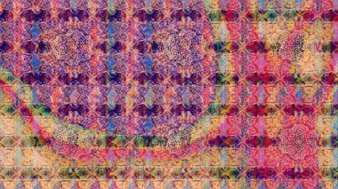 Patlayan çiçekler soyut olarak yerleştirilmiş. Raster deseni. Yumuşak, pembe renkte bahar çiçekleri. Raster illüstrasyonu.