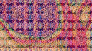 Patlayan çiçekler soyut olarak yerleştirilmiş. Raster deseni. Yumuşak, pembe renkte bahar çiçekleri. Raster illüstrasyonu.