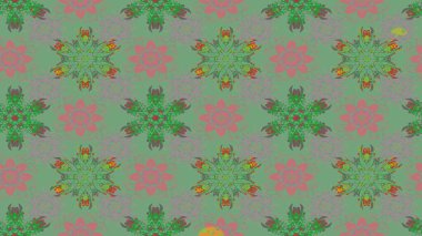 Küçük yeşil çiçeklerle oldukça eski bir besin torbası deseni. Tekstil, kumaş, kapaklar, duvar kağıtları, baskı, paket, koleksiyon defteri, örgü, dekupaj için çiçek arkaplanı..