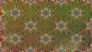 Zentangle soyut çiçekleri. Karalama çiçeği. Raster illüstrasyonu. Güzel kumaş deseni. Renkli Bahar Temalı Kusursuz Arkaplan. Düz Çiçek Elementleri Tasarımı.