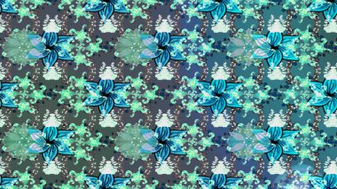 Yapraklı çizim şekli. Şirin, zarif çiçekler Raster illüstrasyonu. Poster ya da kapak için arka plan. Tekstil için figür. Davetiye ve kartpostal tasarımı için dekoratif çiçek unsurları.