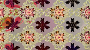 Çiçekli karalama şeklinde Raster çiçek deseni. Nazik, narin çiçek arkaplanı. Bej renkte çiçekler.