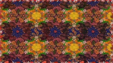 Raster düz çiçekleri pürüzsüz desen. Hediye ambalaj kağıdı, tebrik kartları, posterler ve pankart tasarımı. Kahverengi renkte çiçekler.