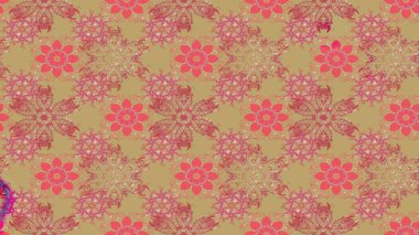 Soyut çiçek çizim kalıbı arka planı. Raster deseni. Raster illüstrasyonu. Pembe renklerde. Küçük çiçekte sevimli çiçek deseni var..