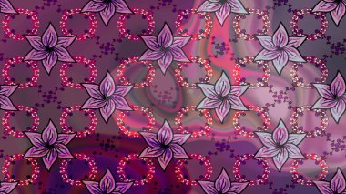 Çiçek desenli raster, mor çizgi grafik desenli soyut raster arkaplan. Modern stil dokusu.