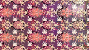 Şirin çiçek elementleri. Mor renkli çiçekler. Raster illüstrasyonu. Çizim.