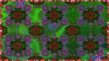 El çizimi Raster çizimi. Duvar kağıdı, web sitesi arka planı, ambalaj kağıdı, davetiye, broşür, afiş veya web sitesi için kusursuz çiçek deseni kullanılabilir. Karalama elementleri.