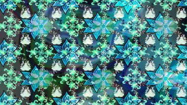 Raster illüstrasyonundaki çiçek desenli çizim. Mavi renkte çiçekler.