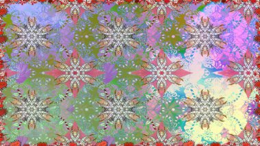 Yapraklı çiçekler ve doğal renklerde papatya çiçekleri. Kusursuz bir arka plan modeli. Raster - stok.