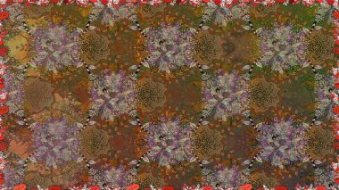 Renkli Yaz Temalı Kusursuz Arkaplan. Sevimli çiçek raster deseni. Düz Çiçek Elementleri Tasarımı. Modaya uygun kumaş deseni.