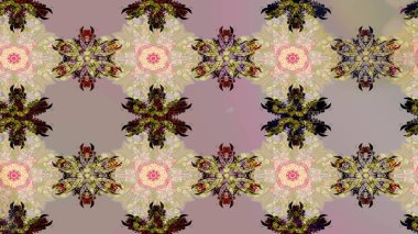 Suluboya çiçekli çiçek deseni. Raster illüstrasyonu. Bej renkli güzel tekstil.