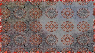 Raster illüstrasyonu. Raster illüstrasyonunda kusursuz çiçek deseni. Güzel kumaş deseni. Gri renklerde.