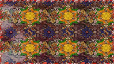 Güzel kumaş deseni. Düz Çiçek Elementleri Tasarımı. Renkli Bahar Temalı Kusursuz Arkaplan. Raster illüstrasyonunda kusursuz çiçek deseni.