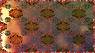 Kahverengi renkli çiçekler. El çizimi çiçekli, soyut, pürüzsüz desen. Raster illüstrasyonu.