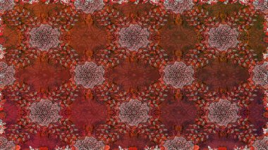 Kahverengi renkli çiçekler. Raster illüstrasyonu. Küçük çiçekte sevimli çiçek deseni var..