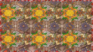 Raster deseni. Çiçek kompozisyonu. Çiçek kolajı. Küçük çiçekte güzel bir desen var. Doğa. Çiçek arkaplan. Kahverengi, bej ve nötr çiçekler..