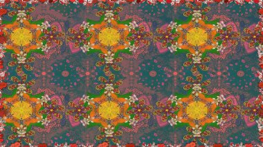 Renkli, pürüzsüz desen. Çiçek arkaplan. Kahverengi renkli şirin tekstil. Raster illüstrasyonu. Çiçek duvar kağıdı.