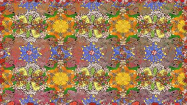 Küçük çiçekli basit, dikişsiz desen. Kahverengi renkte sevimli çiçekler. Moda baskısı, albüm, ambalaj kağıdı ve duvar kağıdı için zarif dekoratif süslemeler. Raster illüstrasyonu.