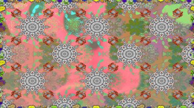 Gri renkli parlak çiçekli halı ile kusursuz desen..