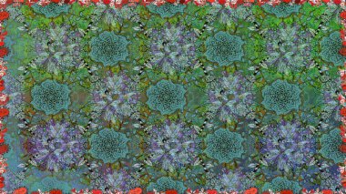 Kusursuz bir geçmişi var. Kumaş, tekstil, duvar kağıdı baskısı için. Tomurcukları çiçek olan sevimli bir çiçek deseni. Raster. Eski usul. Raster illüstrasyonu.