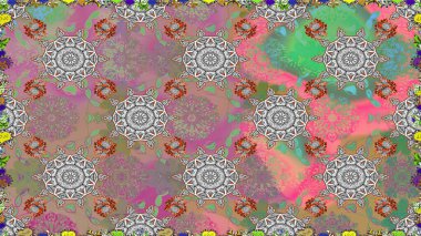 Klasik çiçek tasarımı elementleri. Raster illüstrasyonu. Gri kıvırcık çiçekler gri renkte şekillenir.