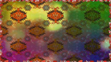 Kahverengi renkli çiçekler. Hediye ambalaj kağıdı, tebrik kartları, posterler ve pankart tasarımı. Raster düz çiçekleri pürüzsüz desen.