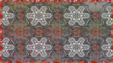 Renkli Bahar Temalı Kusursuz Arkaplan. Düz Çiçek Elementleri Tasarımı. Raster..