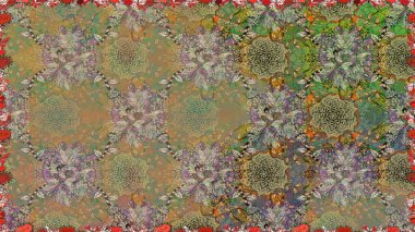 Ultraviyole kumaş deseni. Organik motif arka planı. Raster illüstrasyonu. Kusursuz desen.