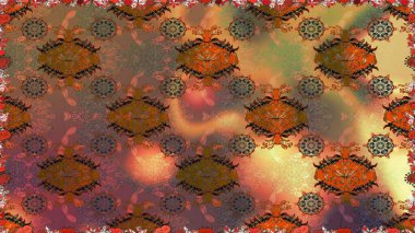 Kusursuz bir geçmişi var. Kumaş, tekstil, duvar kağıdı baskısı için. Tomurcukları çiçek olan sevimli bir çiçek deseni. Raster illüstrasyonu. Raster. Antika retro tarzı.