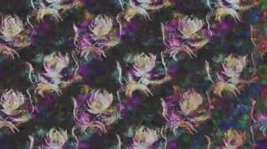 Renkli unsurlarla hareketli arka plan görüntüleri. Çiçekler. Eski model. Bayrak tarzı. Video kaydı. Şablon. Döngü. Kusursuz..