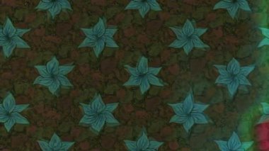 Renkli unsurlarla hareketli arka plan görüntüleri. Çiçekler. Eski model. Bayrak tarzı. Video kaydı. Şablon. Döngü. Kusursuz..