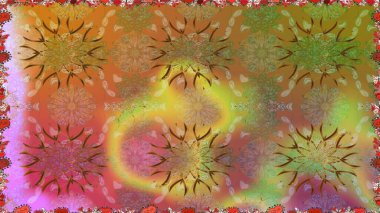 Raster illüstrasyonunda kusursuz çiçek deseni. Suluboya tarzında kahverengi renkte çiçekler.