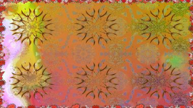 Kahverengi renkli çiçekler. Raster illüstrasyonu. Tropik, dikişsiz çiçek deseni..