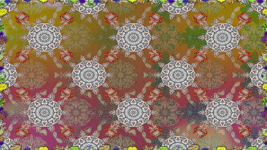 Kusursuz bir arka plan modeli. Raster hisseleri. Kahverengi üzerine çiçekler. Suluboya, elle çizilmiş.