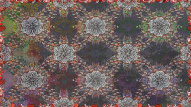 Gri renkli parlak çiçekli halı ile kusursuz desen..